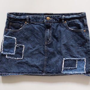 Joe Boxer Denim Patchwork Mini Skirt Juniors 13 Blue